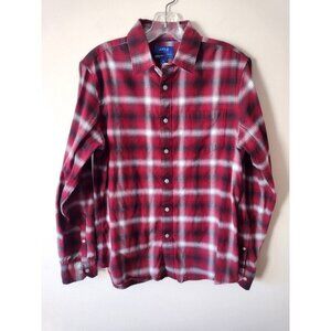 Apt. 9 Premier Flex Flannel Button Up Shirt Men's Size Medium Plaid Soft Stretch